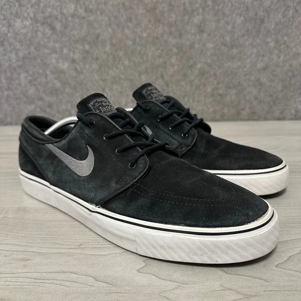 Nike SB Zoom Stefan‎ Janoski Mens 13 Black Suede Skate Shoes 333824-007 Low
